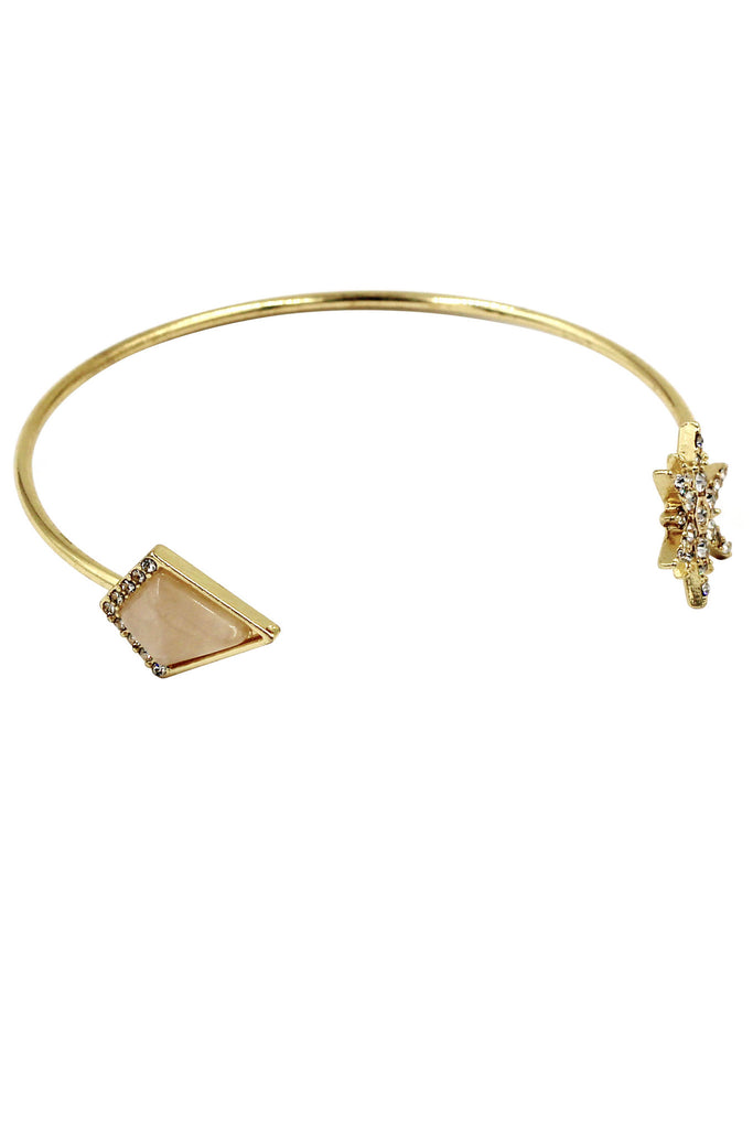 fashion inlaid crystal star bracelet earrings set