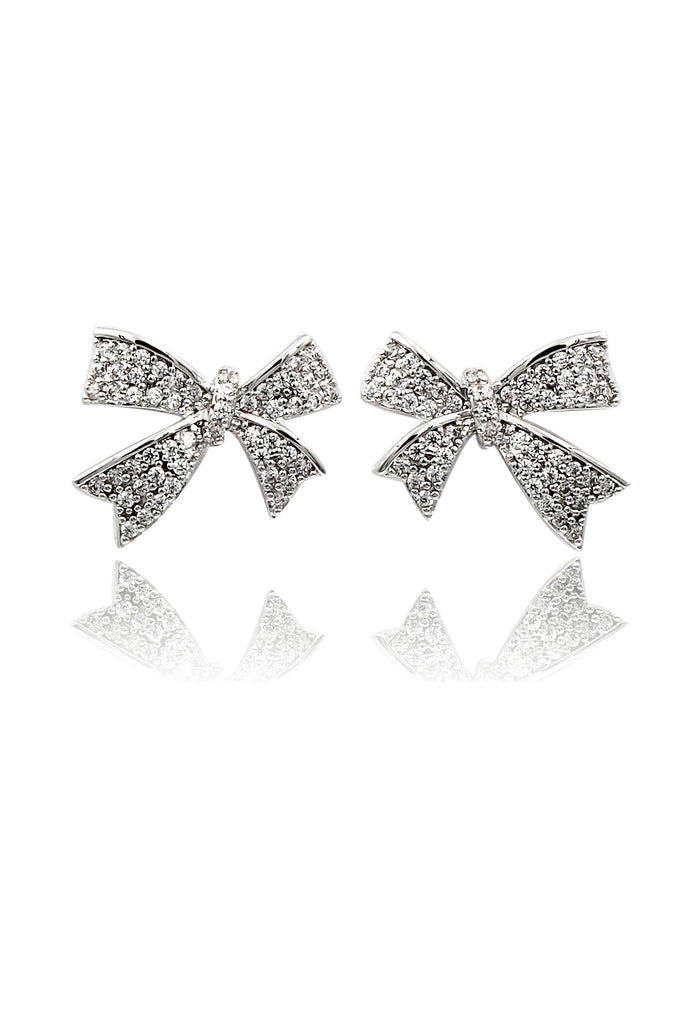 cute crystal bow ring earring set