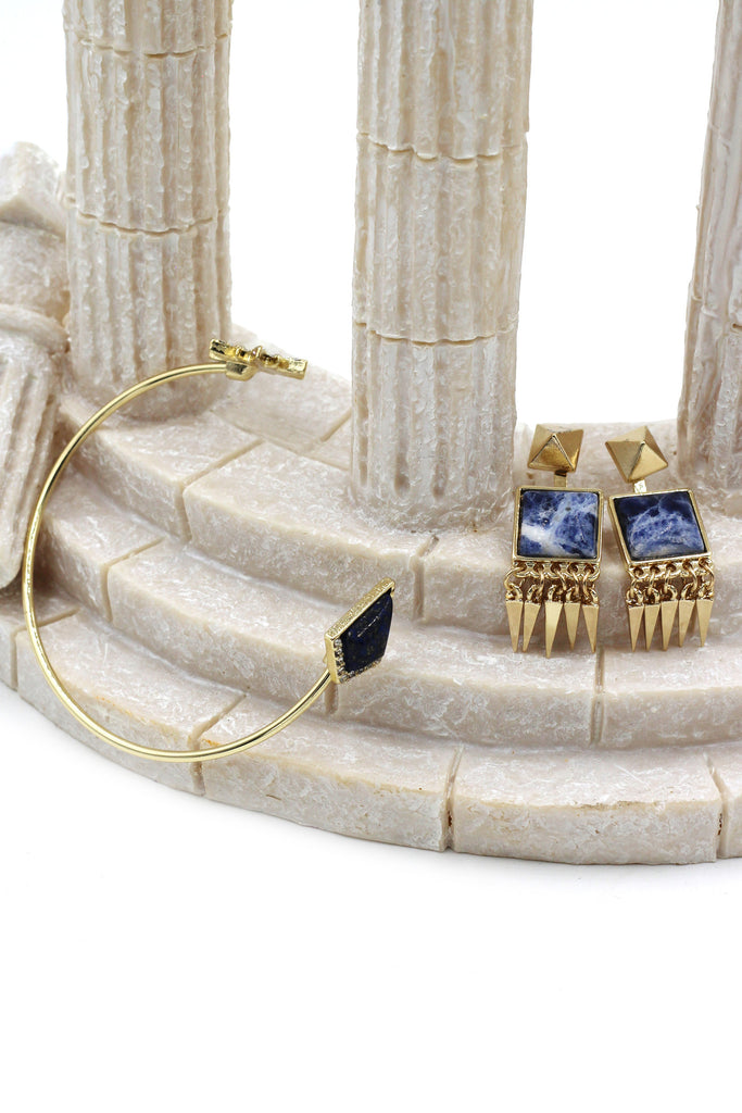 fashion inlaid golden bracelet set