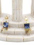 square color stone gold earrings