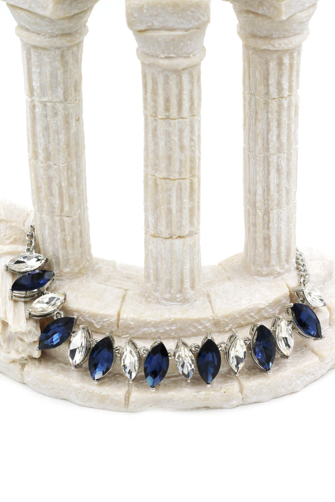 fashion transparent and blue crystal necklace