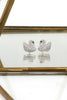 white swan crystal necklace earring set