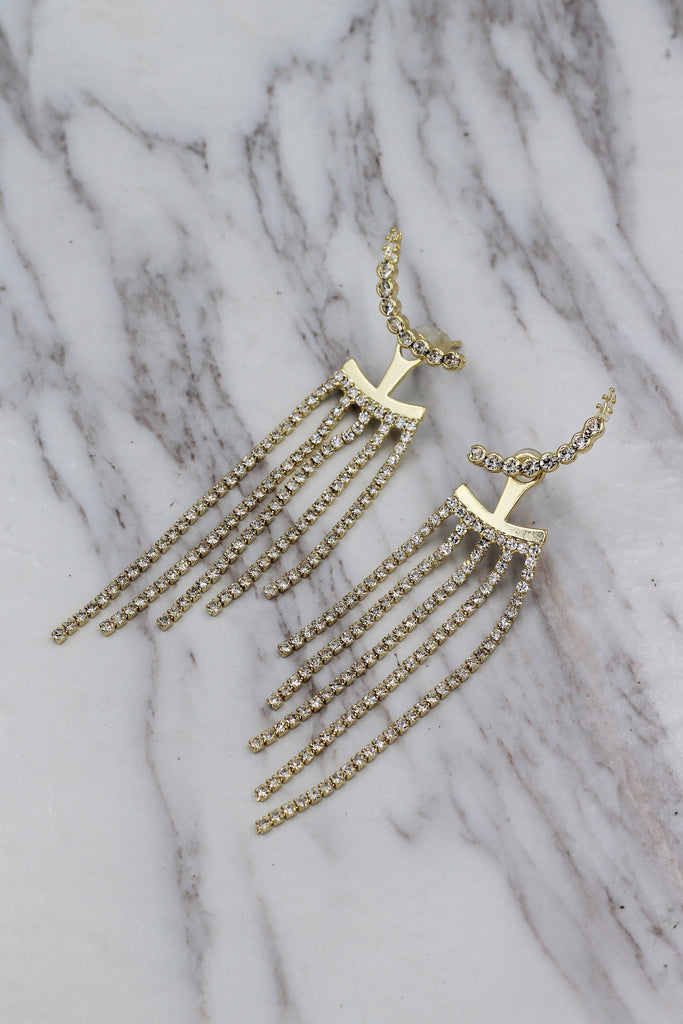 fashion tassel diamond earrings