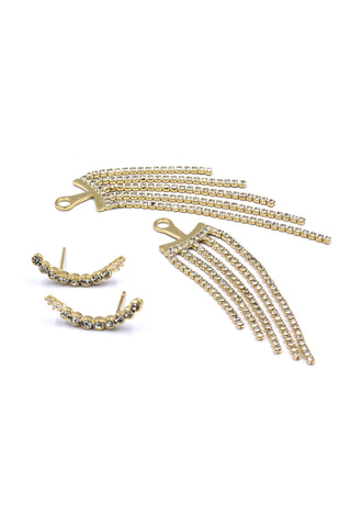 Gold Pendants Crystal Earrings