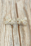 cute crystal bow earrings