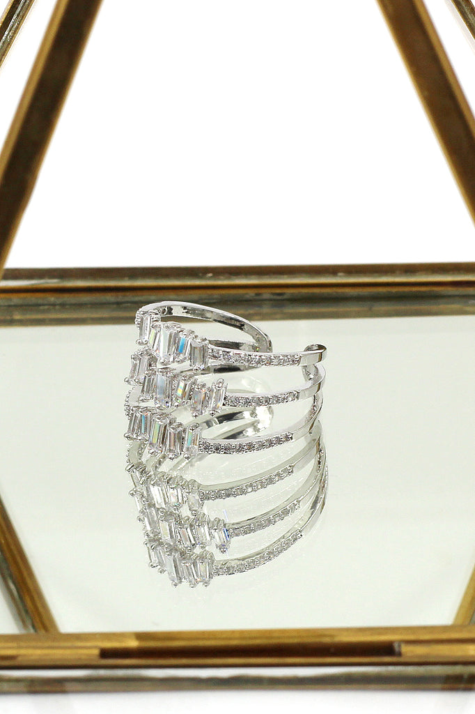 three layers of sparkling crystal ring