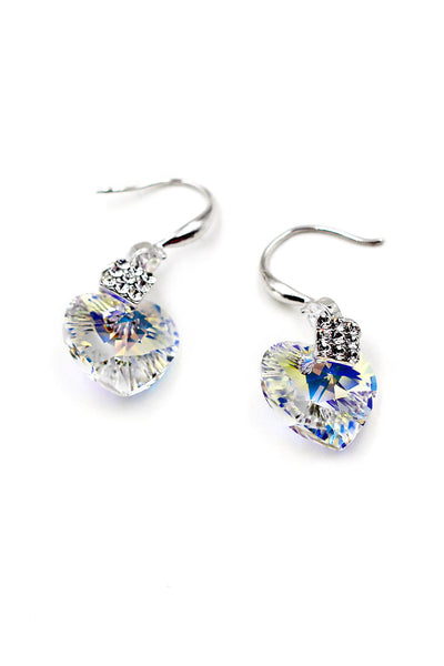 Love shape shiny Crystal Earrings