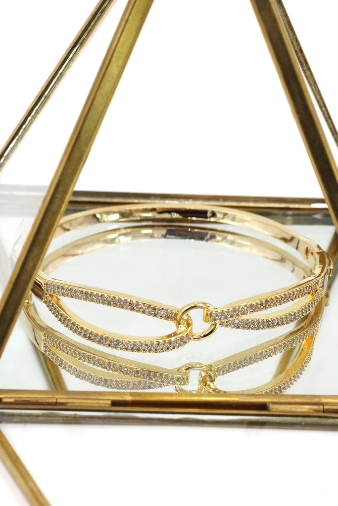 fashion down eight inlaid crystal bracelet