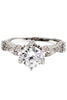 elegant crystal flower silver ring
