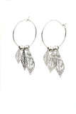 elegant big circle leaf earrings