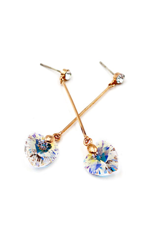 beautiful crystal flower earrings