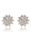 flashing crystal flower earrings
