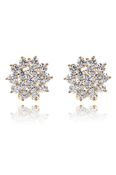 flashing crystal flower earrings