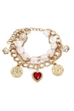 fashion love coin crystal bracelet