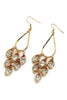 shining golden pendant crystal earrings