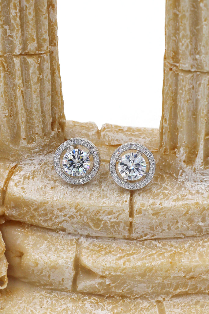 four claw pierced crystal earrings