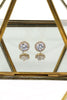 noble simple golden crystal earring necklace set