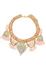 colorful tassel national crystal and beads necklace