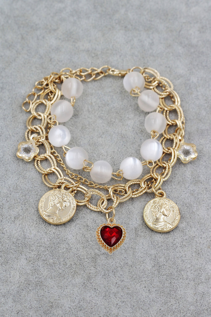 fashion love coin crystal bracelet