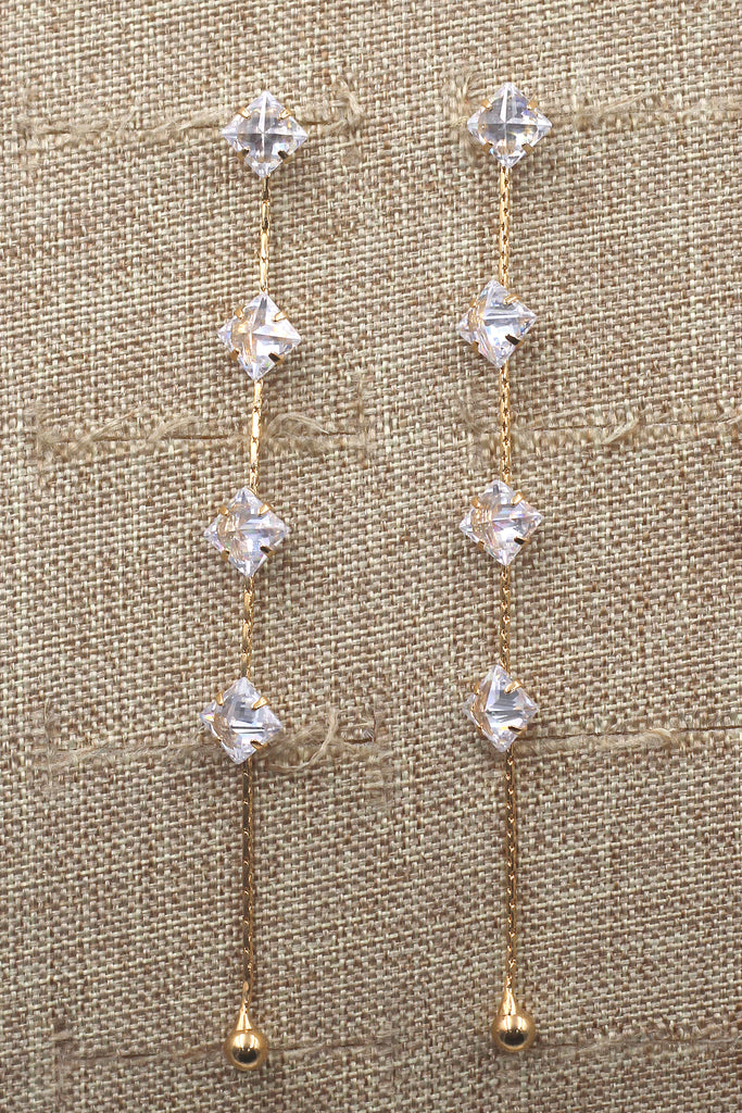 delicate long fringe earrings