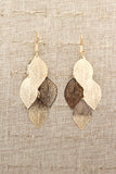 elegant long large leaf earrings