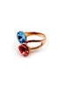 noble love shape crystal gold ring