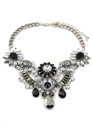 elegant crystal circle necklace