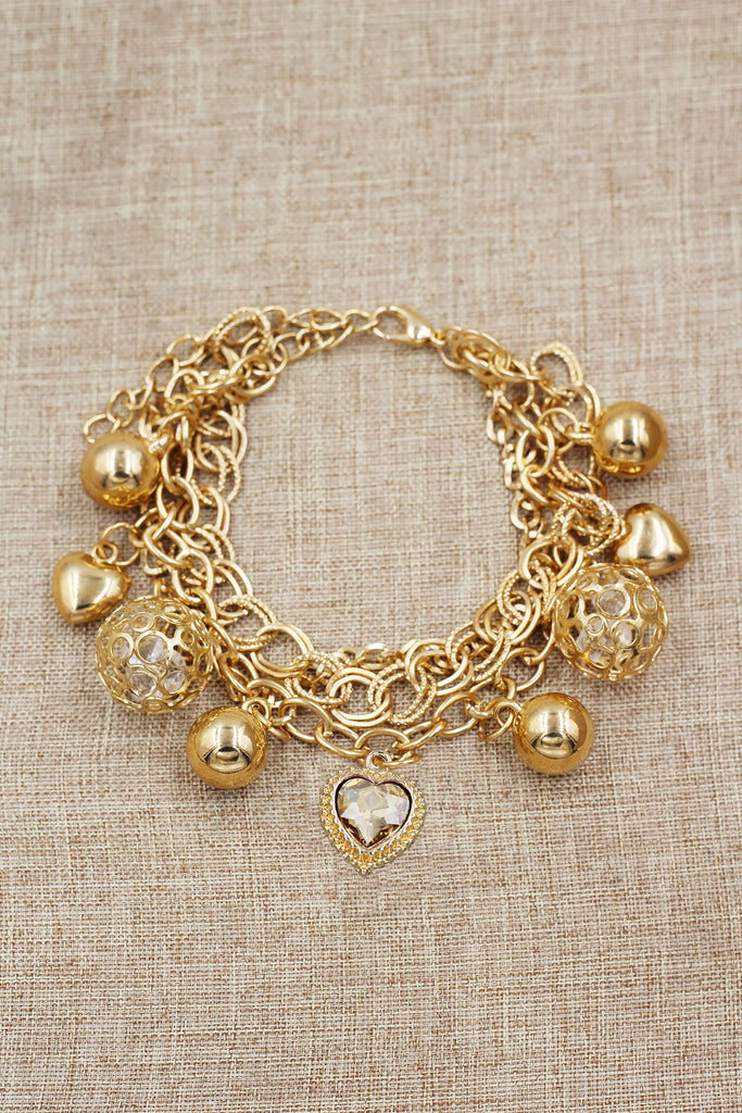 fashion love crystal pendant bracelet