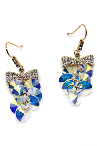 Shiny beautiful flowers crystal earrings