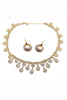 noble golden crystal necklace earrings set