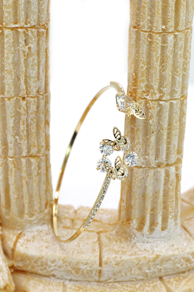 Mini Butterfly Crystal Earrings Bracelet Set