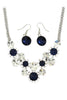 fashion circle crystal necklace earrings sets