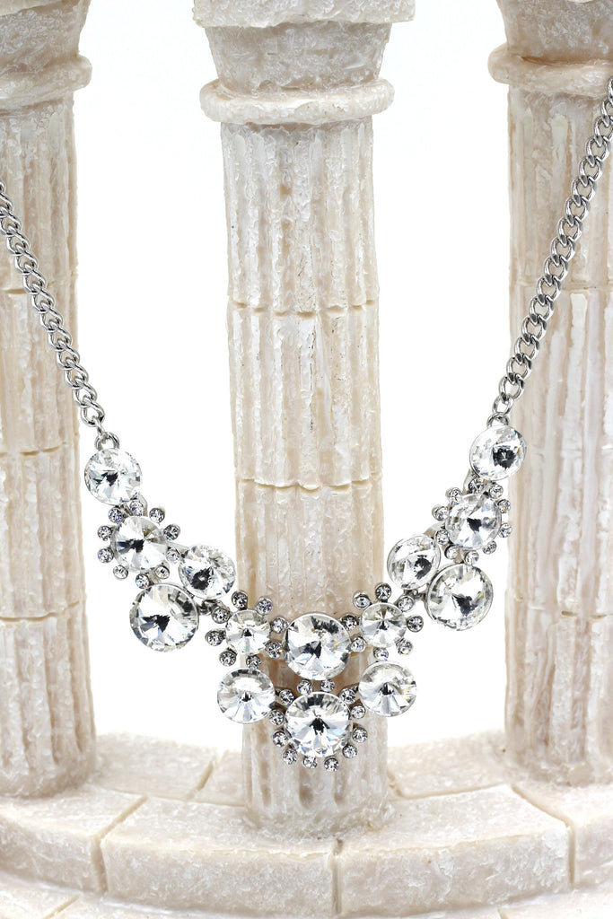 fashion circle crystal necklace earrings sets