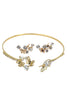 golden mini butterfly earrings bracelet set