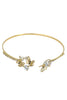 golden butterfly crystal bangle earrings set