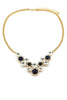 fashion circle crystal golden necklace