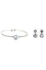 fashion silver shiny crystal bracelet earring set