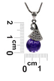 fashion wizard hat crystal silver necklace