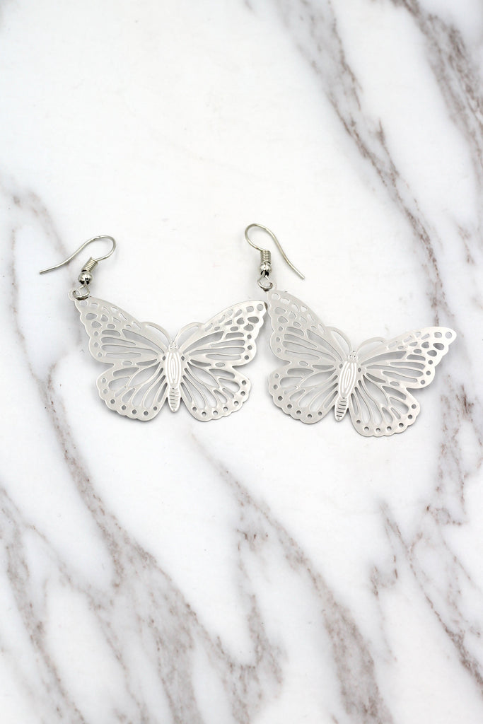 Fashion crystal butterfly ring earrings set