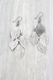 elegant long large leaf earrings
