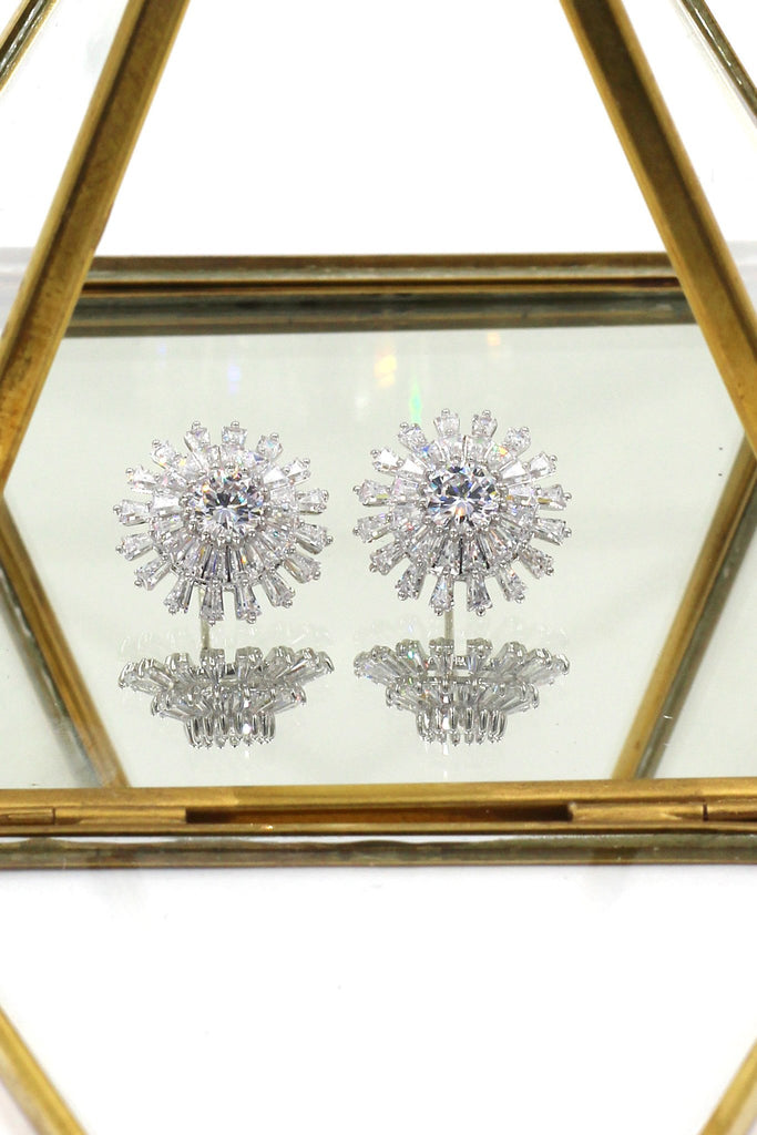 noble shiny crystal earrings necklace set