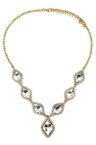 noble golden crystal necklace
