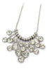 fashion pendant silver circle crystal necklace