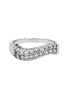 fashion curve crystal silver ring