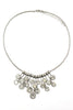 fashion pendant silver circle crystal necklace