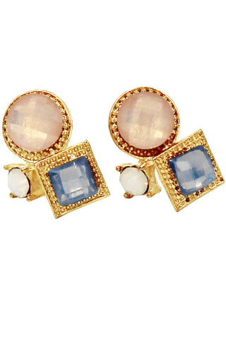 lovely crystal golden rim earrings