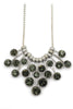 fashion pendant silver circle crystal necklace