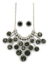 frosted metal ball trend necklace earrings set