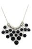 fashion pendant silver circle crystal necklace