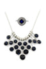 frosted metal ball trend necklace ring set